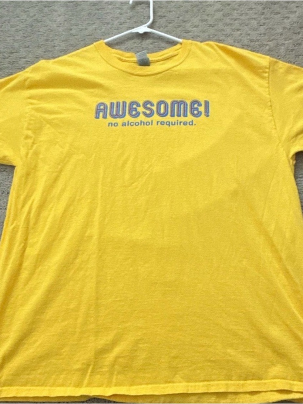 Gildan Yellow Short-Sleeve Tee with 'AWESOME!' Graphic